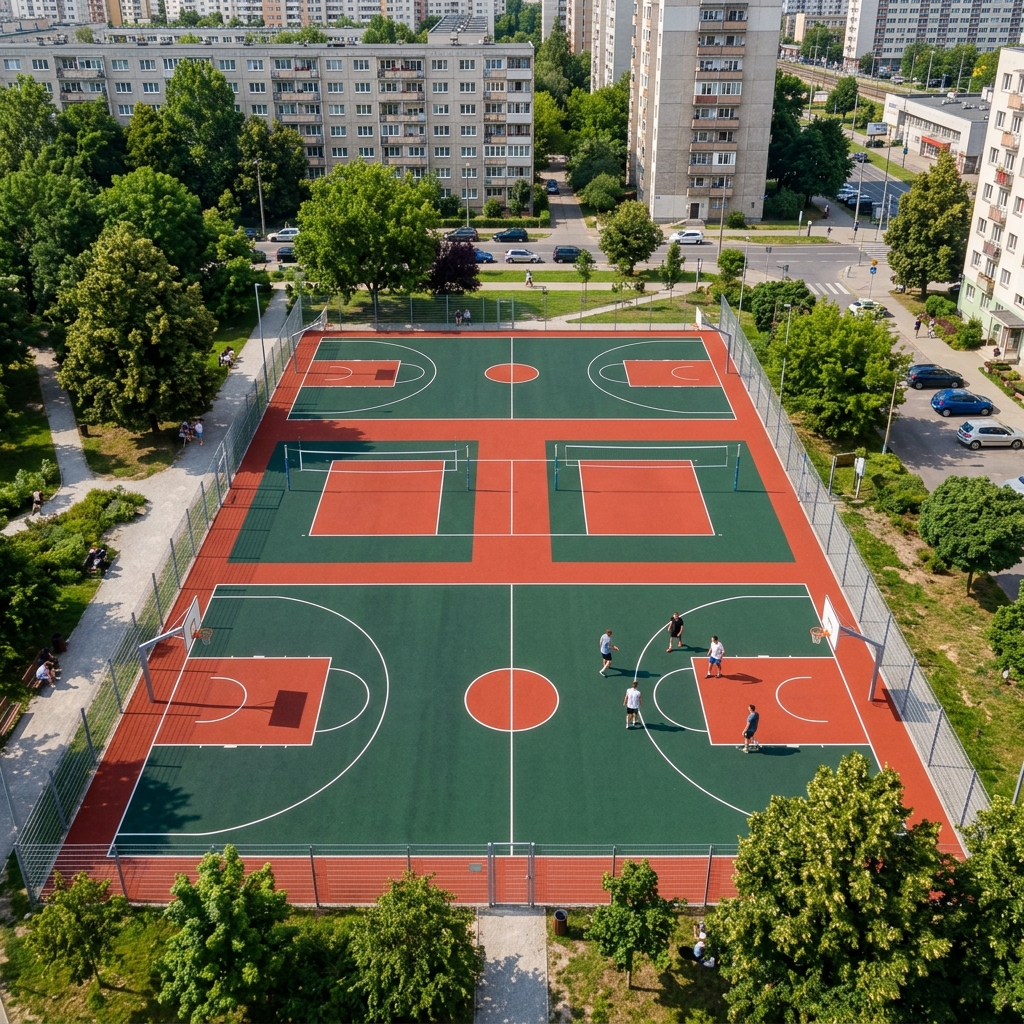 Яркая детская площадка из нашей крошки